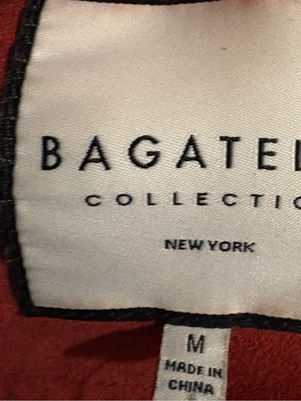 Bagatelle Collection New York Rust Red Zip-Front Utility Jacket